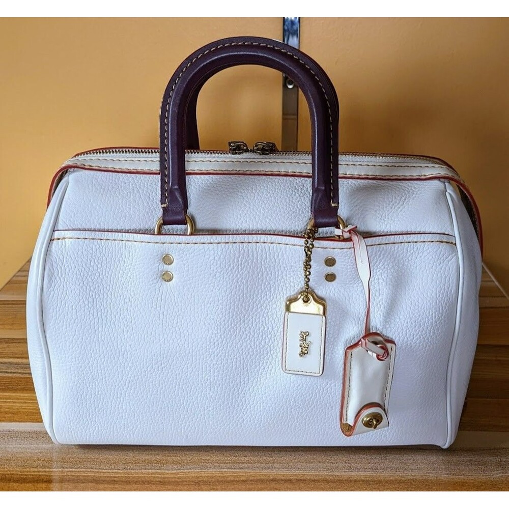 COACH 1941 Rogue Satchel Glovetanned Leather Chalk 58023 restored By Coach